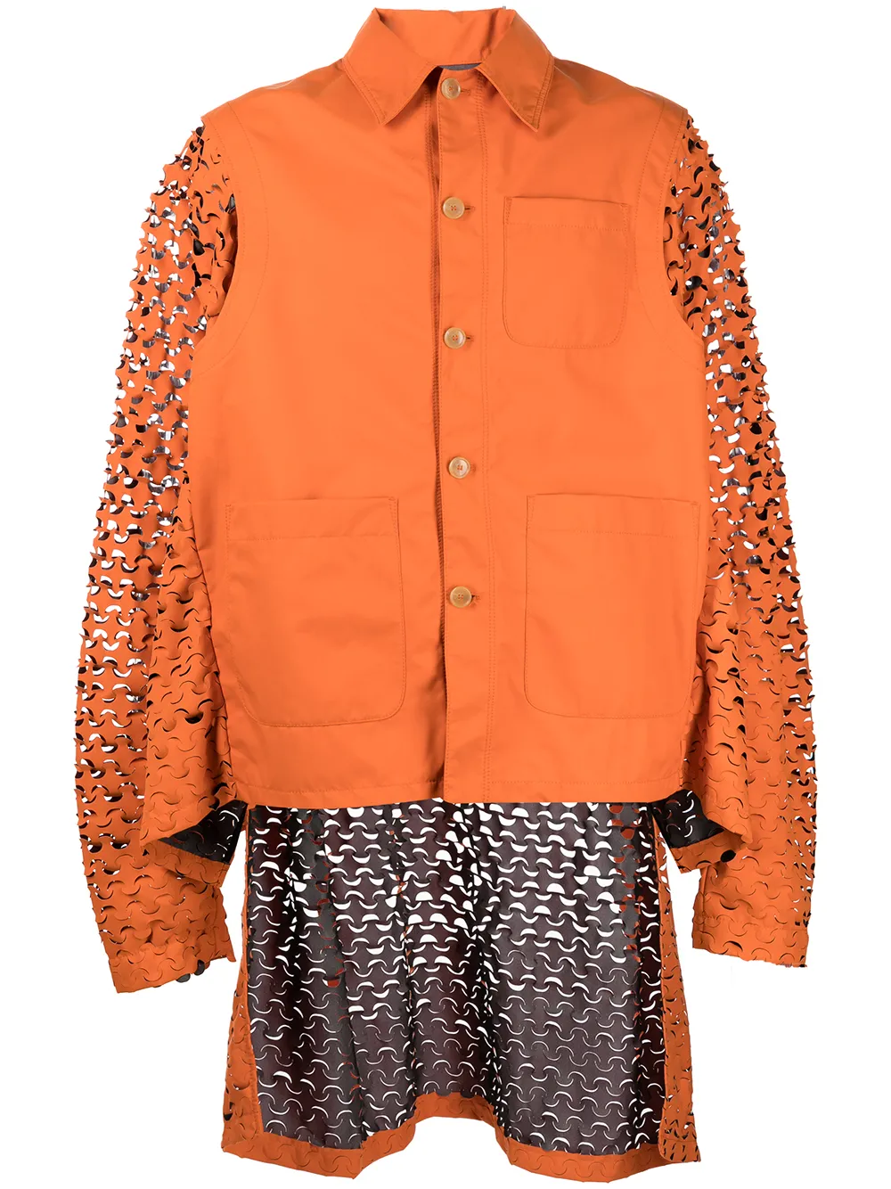 

Walter Van Beirendonck chamarra oversize con detalle de aberturas - Naranja