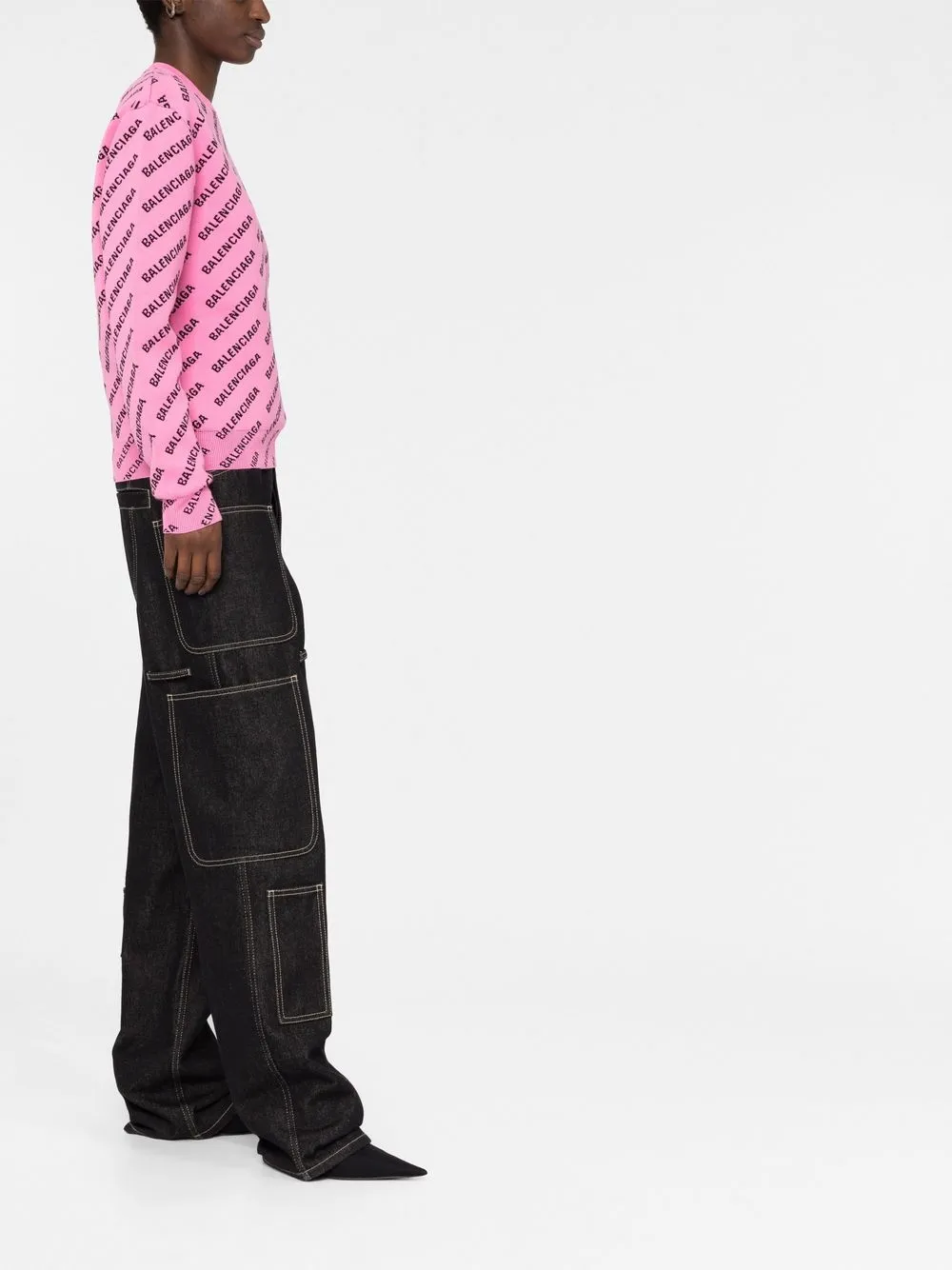Balenciaga logo-intarsia Jumper - Farfetch