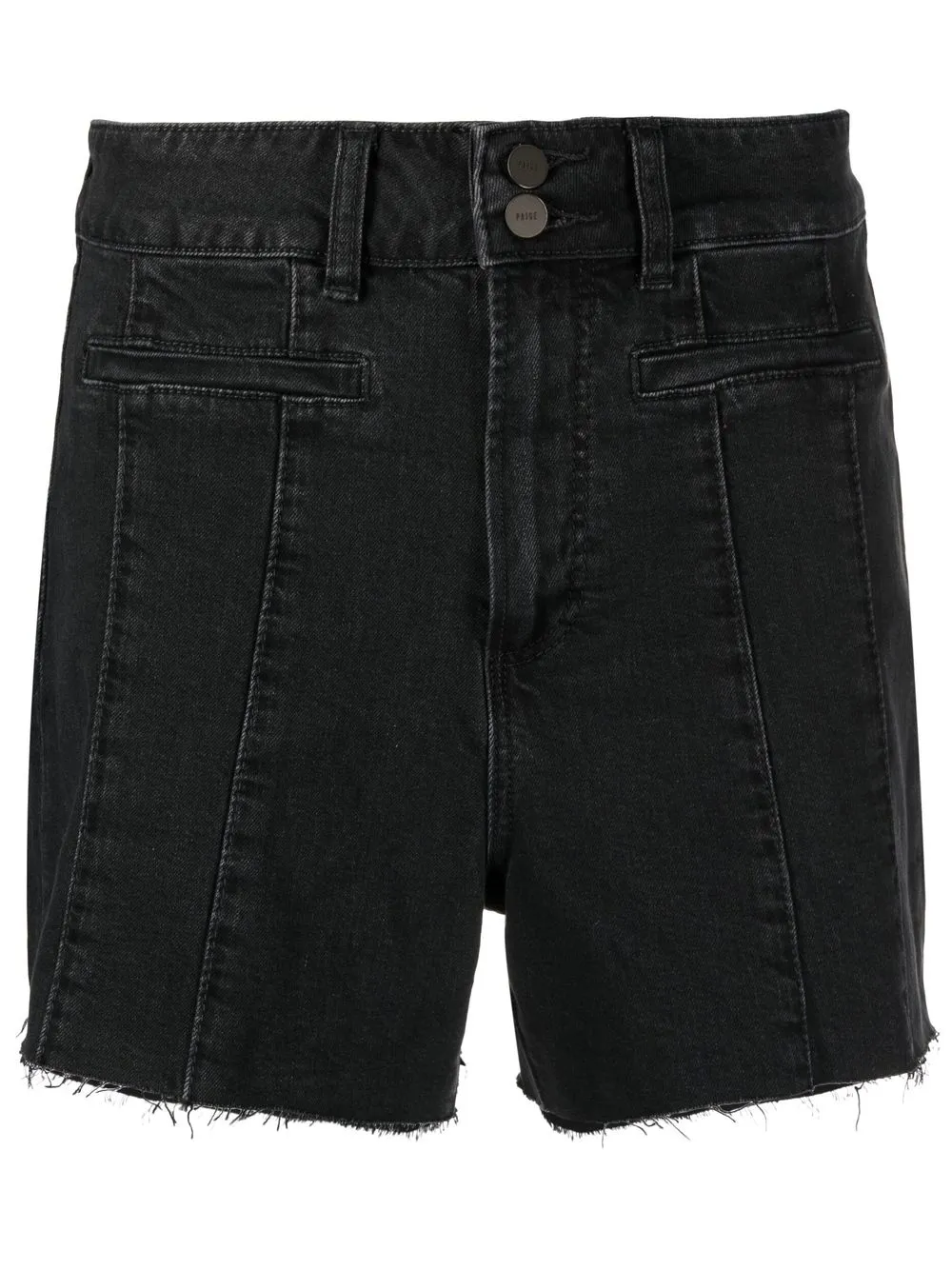 

PAIGE high-waisted frayed-trim denim shorts - Black