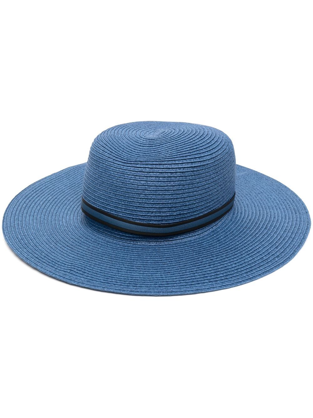 

Borsalino wide-brim detail sun hat - Blue