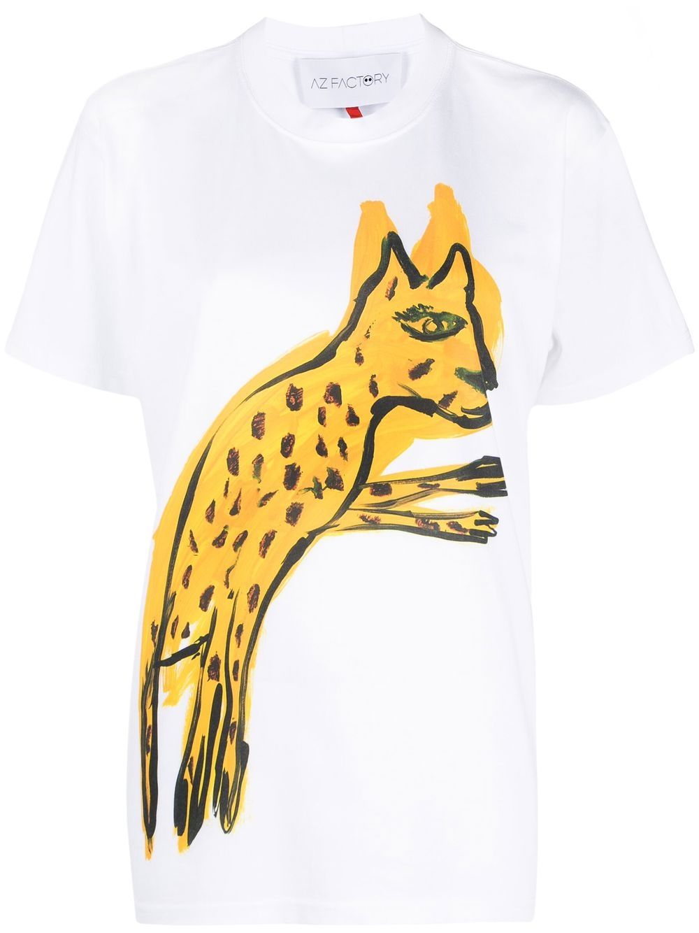 Shop Az Factory Pouncing Cheetah Print T-shirt In Weiss