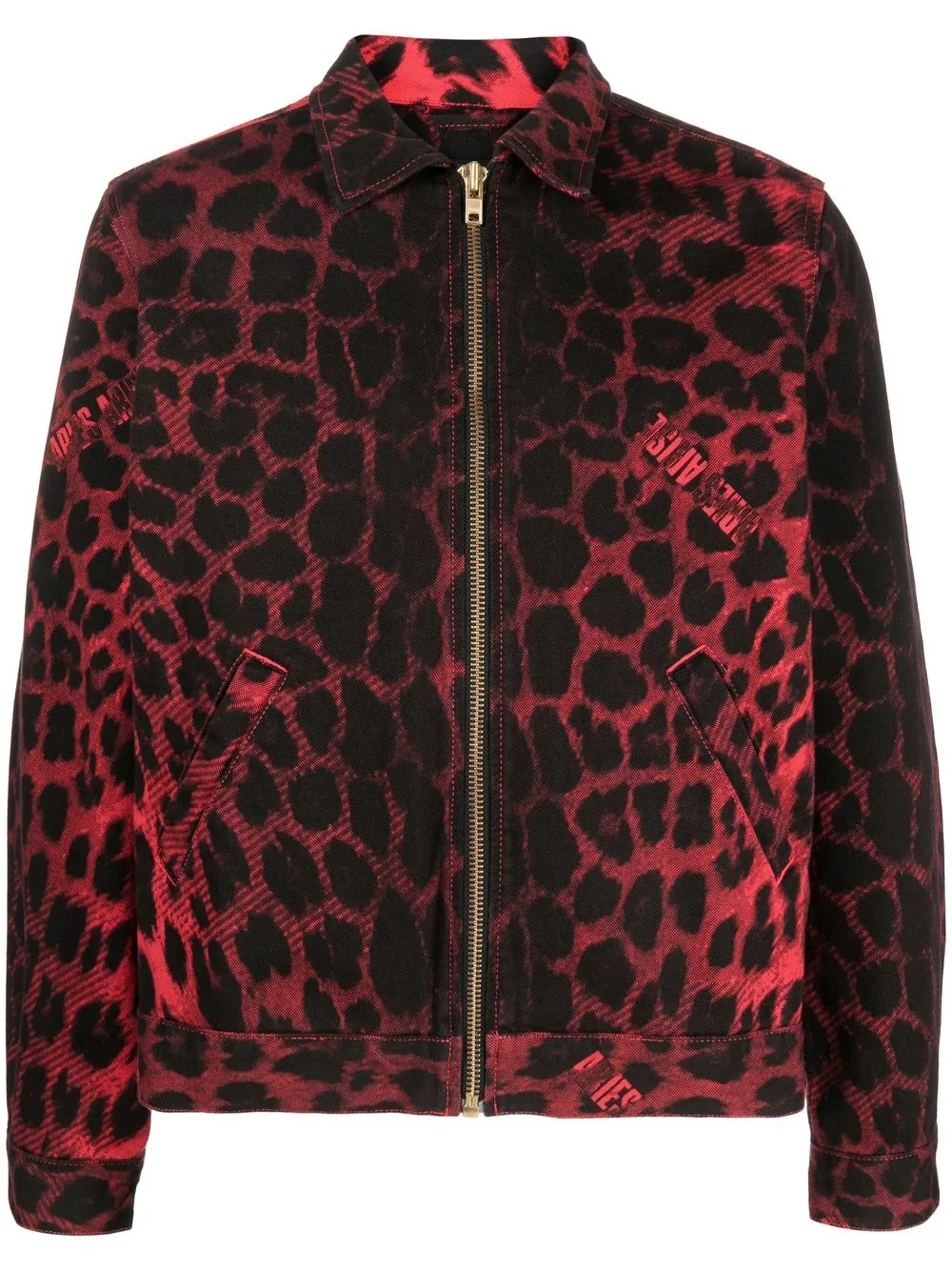 

Aries leopard-print zip-up jacket - Black