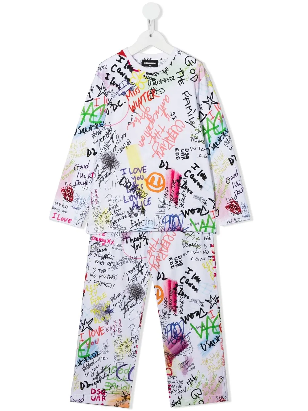 

Dsquared2 Kids TEEN graffiti-print cotton pajama set - White