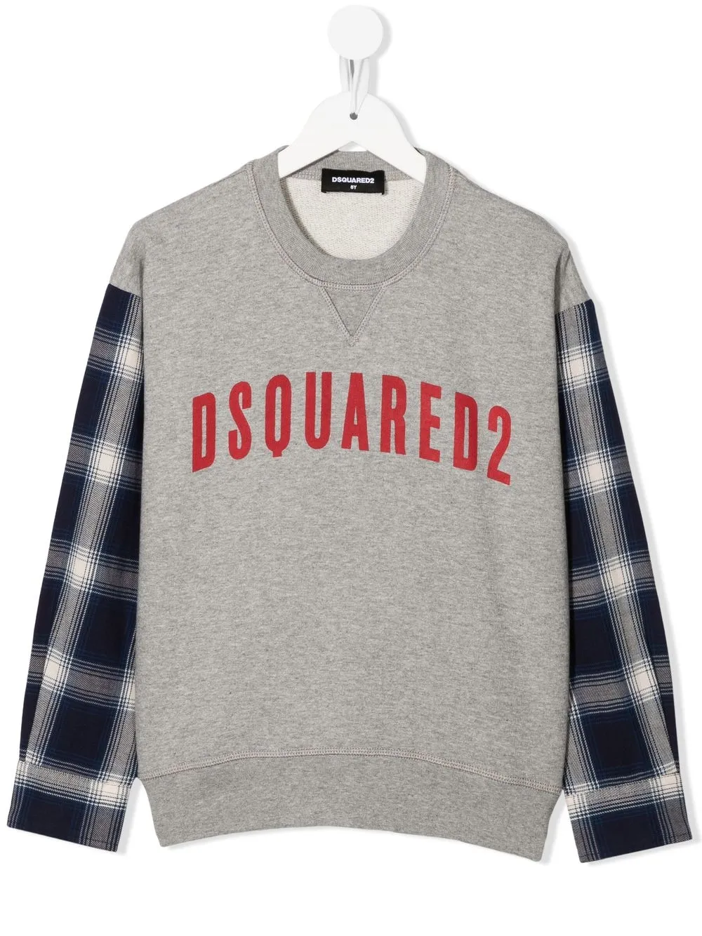 

Dsquared2 Kids TEEN logo-print check-sleeve sweatshirt - DQ911