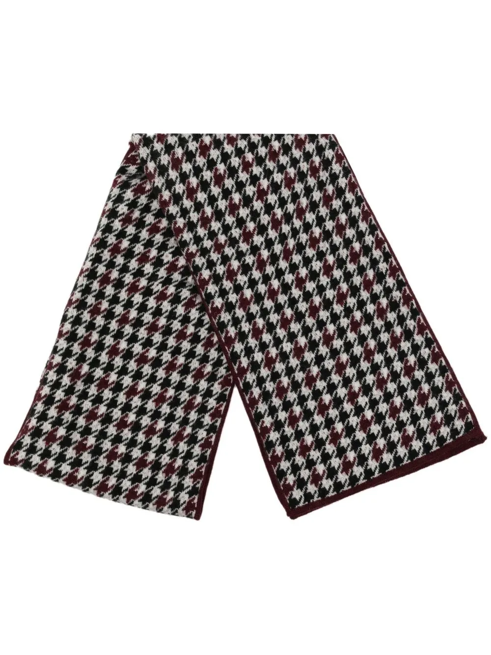 

N.Peal houndstooth reversible cashmere scarf - Red