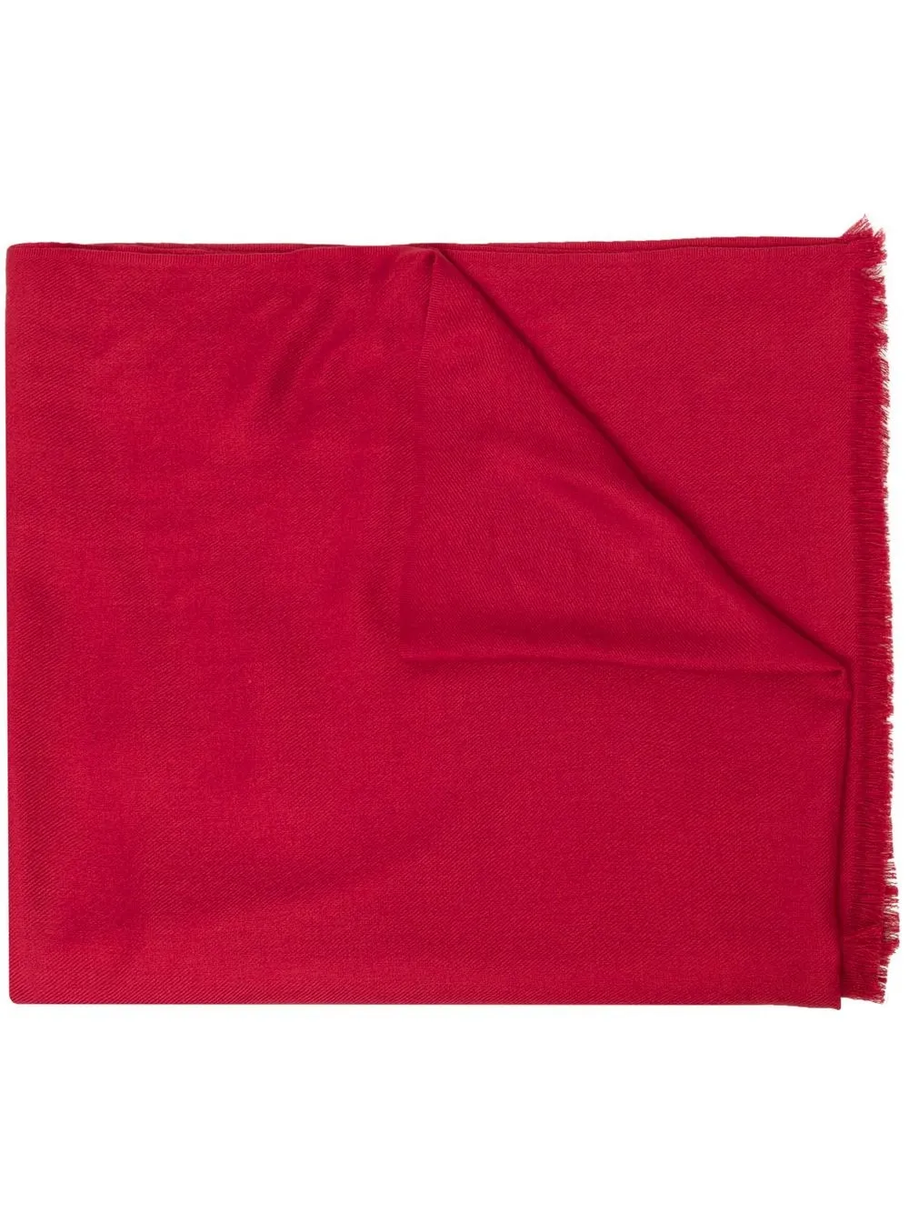 N•peal Frayed Cashmere Scarf In Red