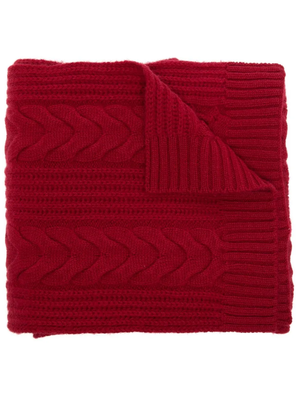 

N.Peal cable-knit organic-cashmere scarf - Red