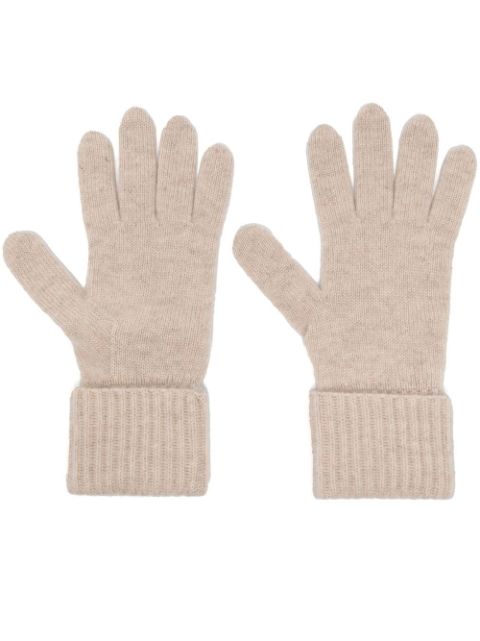 N.Peal ribbed knit cashmere-blend gloves