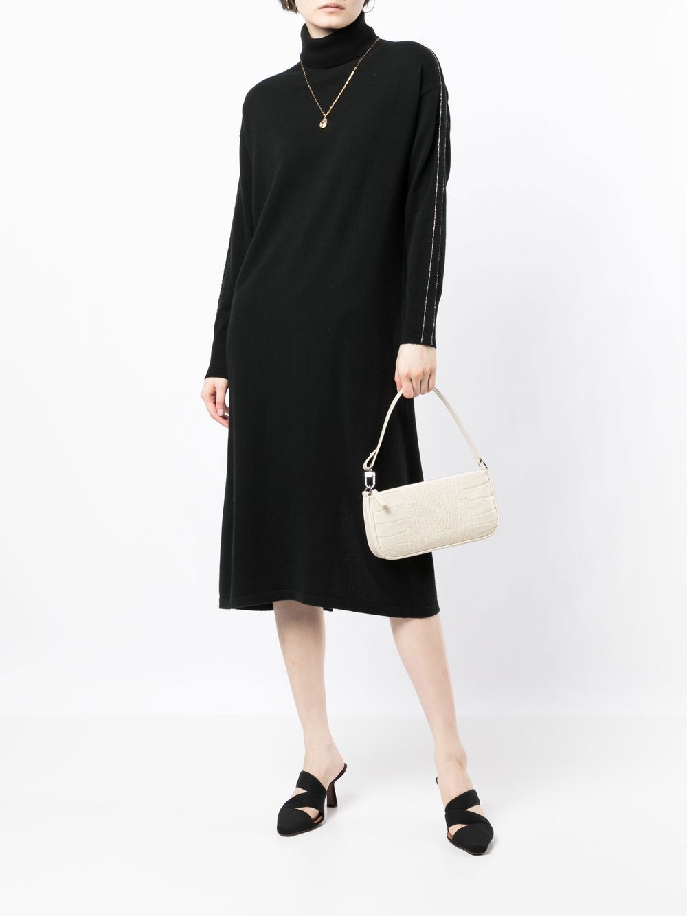 Image 2 of N.Peal roll-neck organic cashmere dress