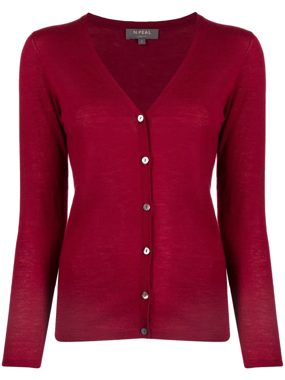 

N.Peal fine-knit V-neck cardigan - Red