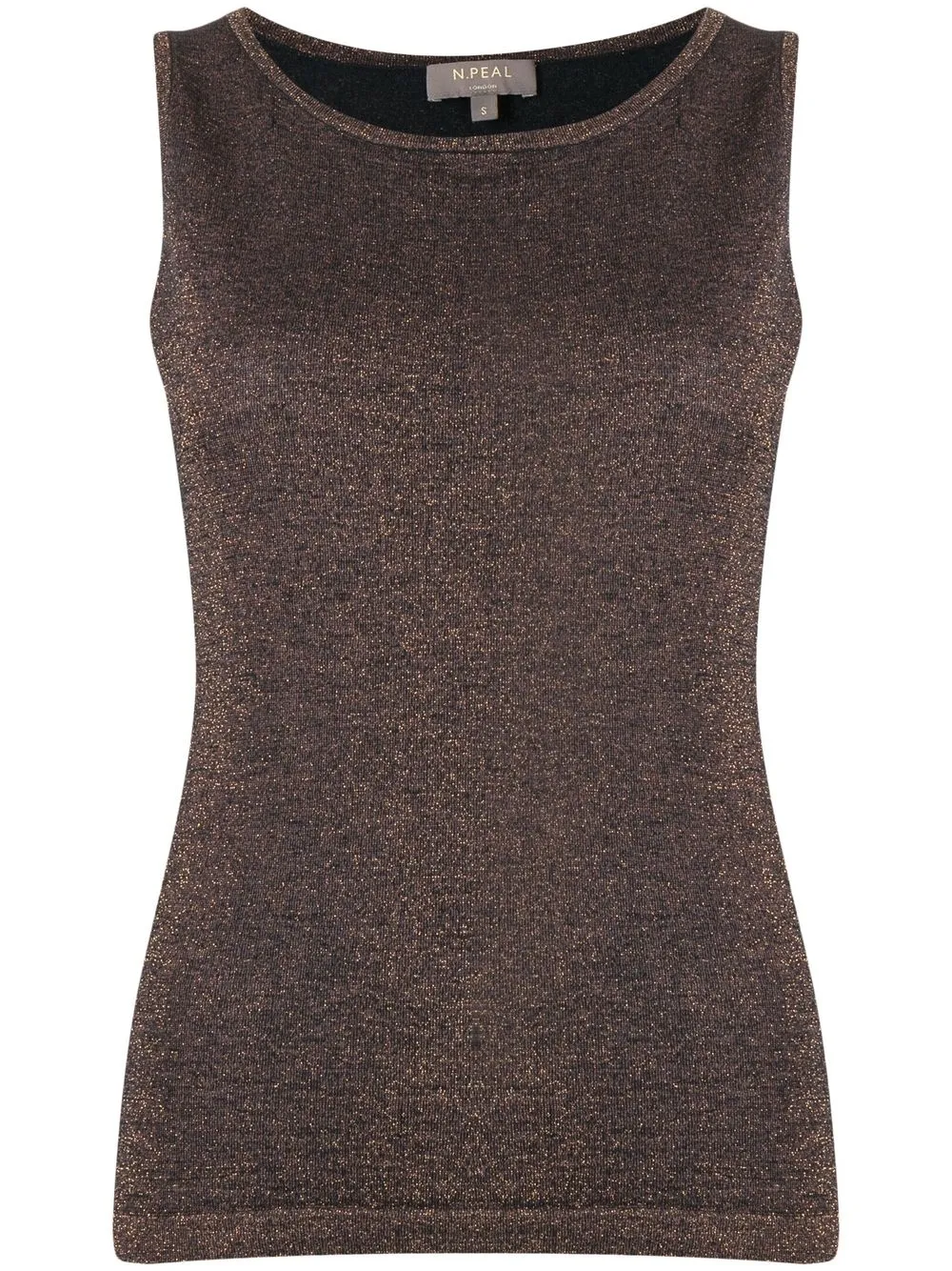 

N.Peal scoop-neckline detail top - Brown