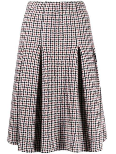 N.Peal houndstooth-pattern midi skirt