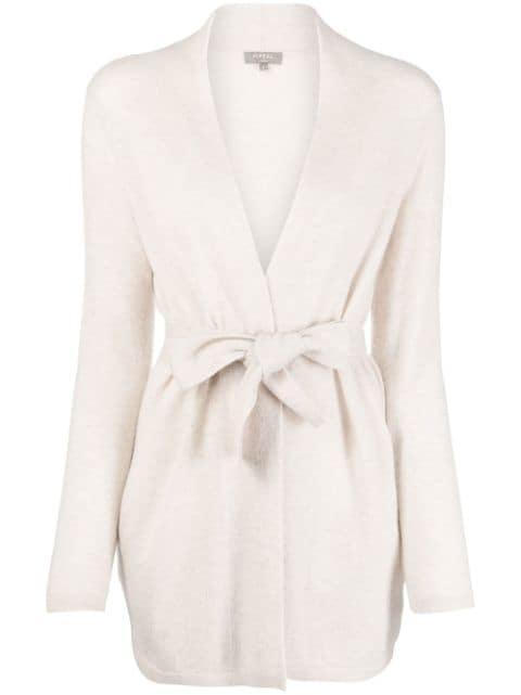 N.Peal belted organic cashmere cardigan