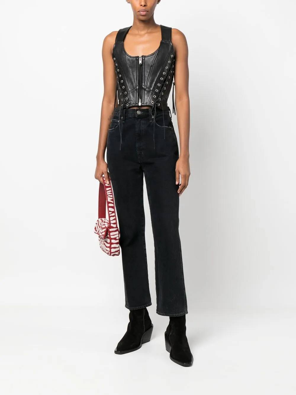 leather lace up corset top
