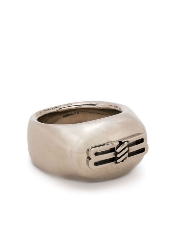 Louis Vuitton Monogram Bold Ring Silver Metal. Size M