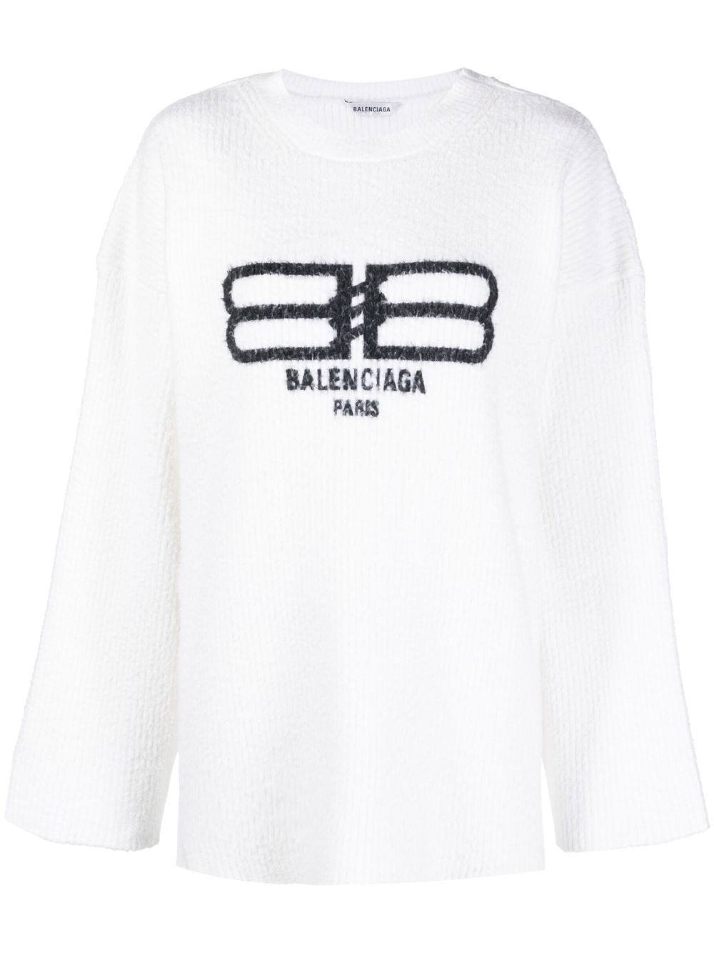 Balenciaga Bb Icon Knit Jumper In White
