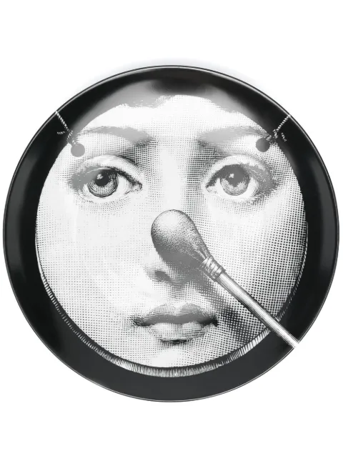 Fornasetti صحن سيراميك بطبعة وجه