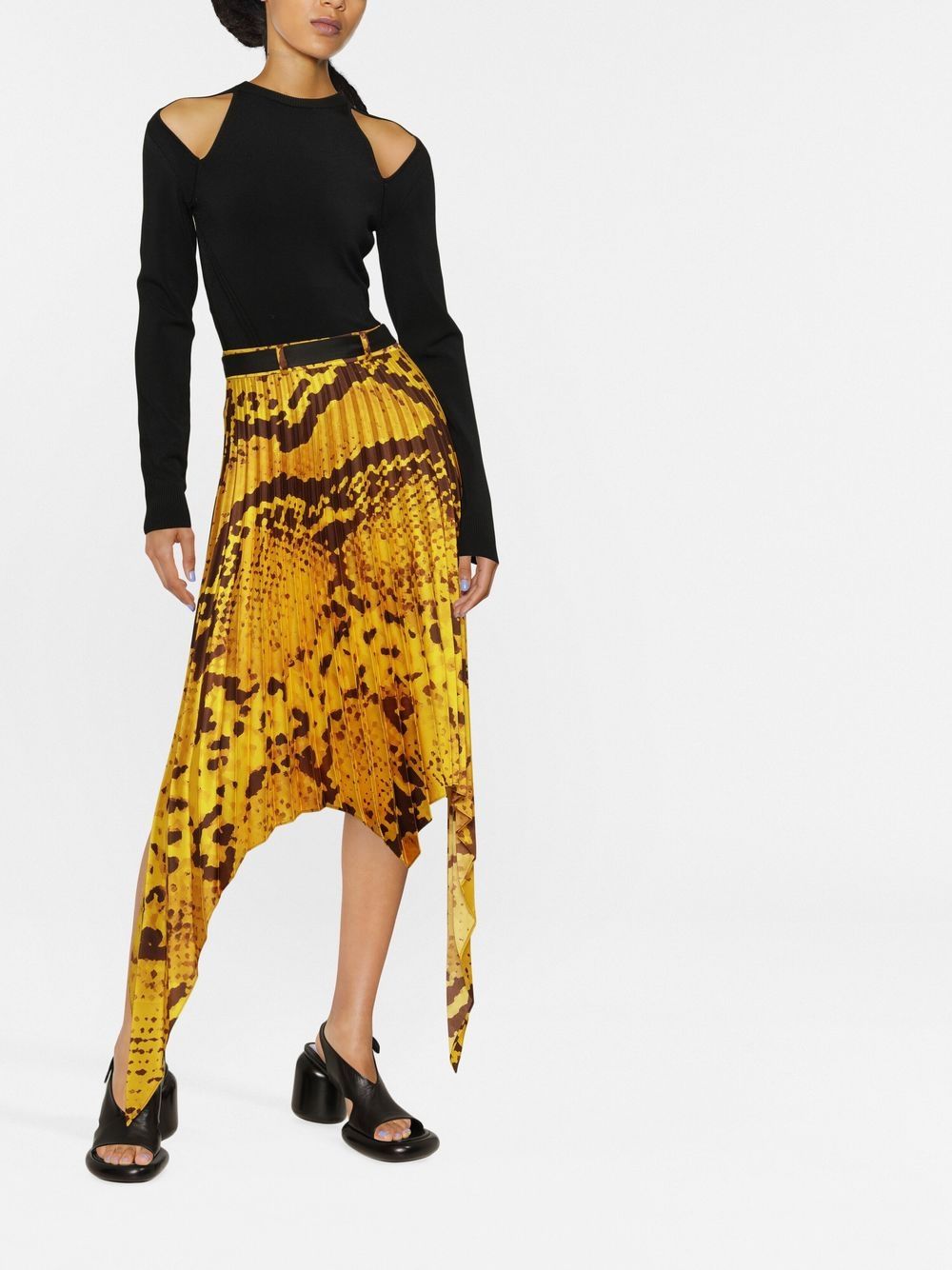 Image 2 of AZ FACTORY snakeskin-print pleated skirt