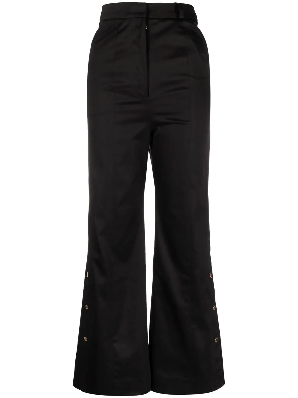 

AZ FACTORY high-waisted flared cotton trousers - Black