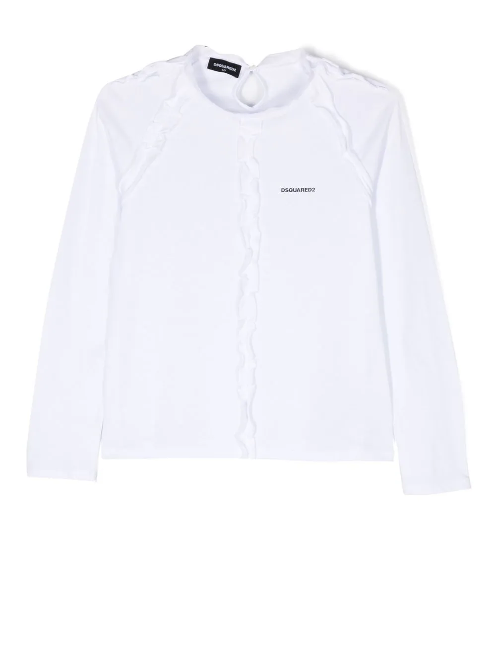 

Dsquared2 Kids playera con ribete de volantes - Blanco