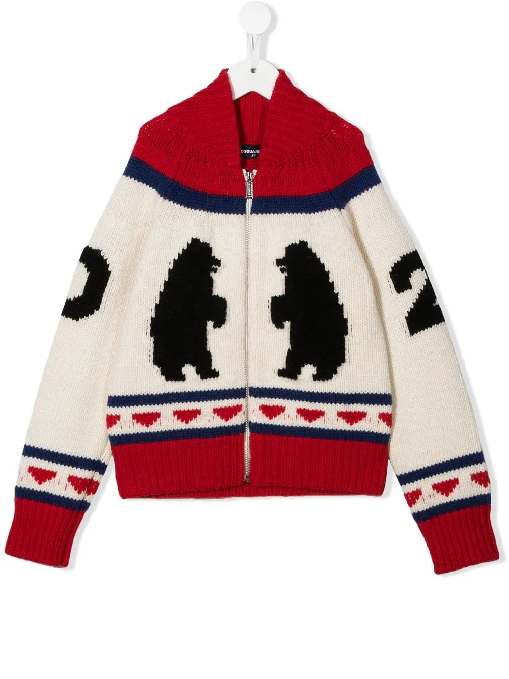 

Dsquared2 Kids TEEN bear motif zip-up cardigan - DQ102