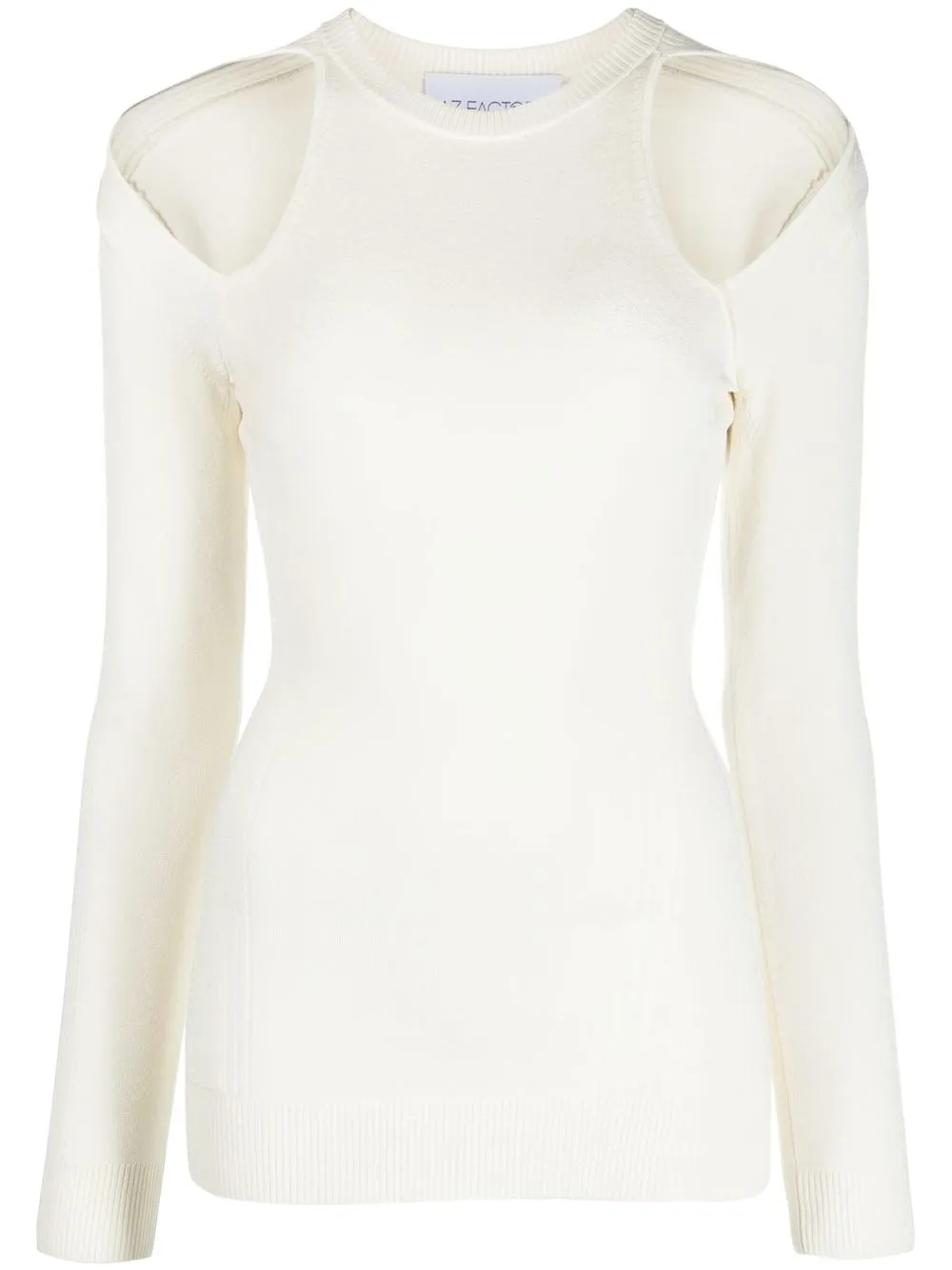 

AZ FACTORY cut-out knitted top - Neutrals