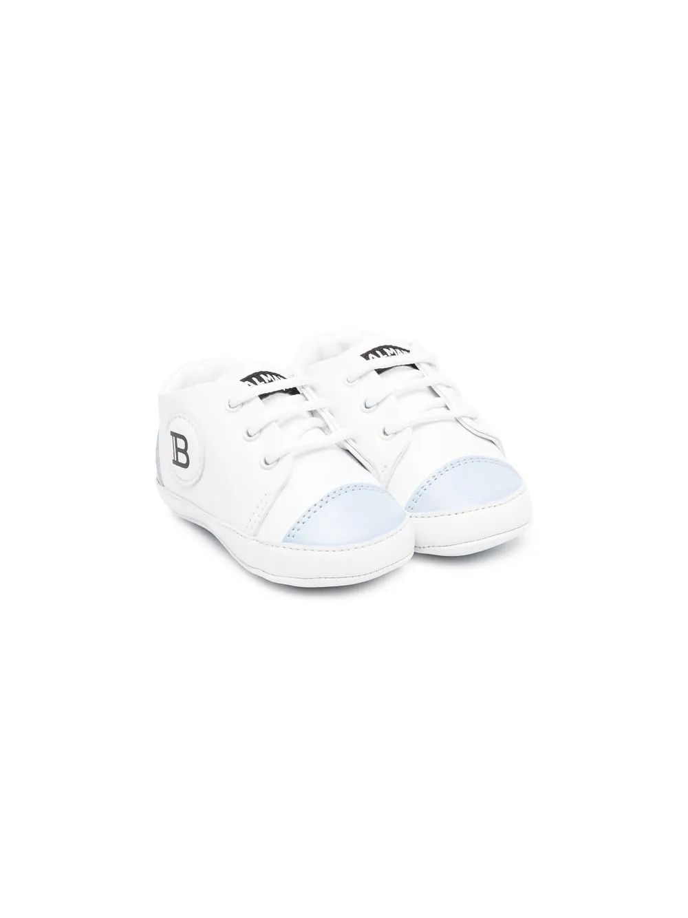 

Balmain Kids tenis con puntera en contraste - Blanco