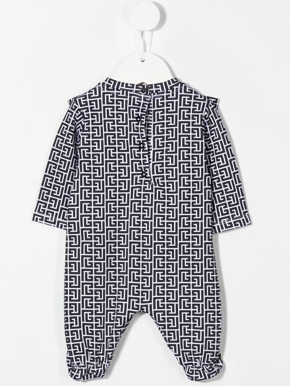 Balmain Kids Romper met ruches - Zwart