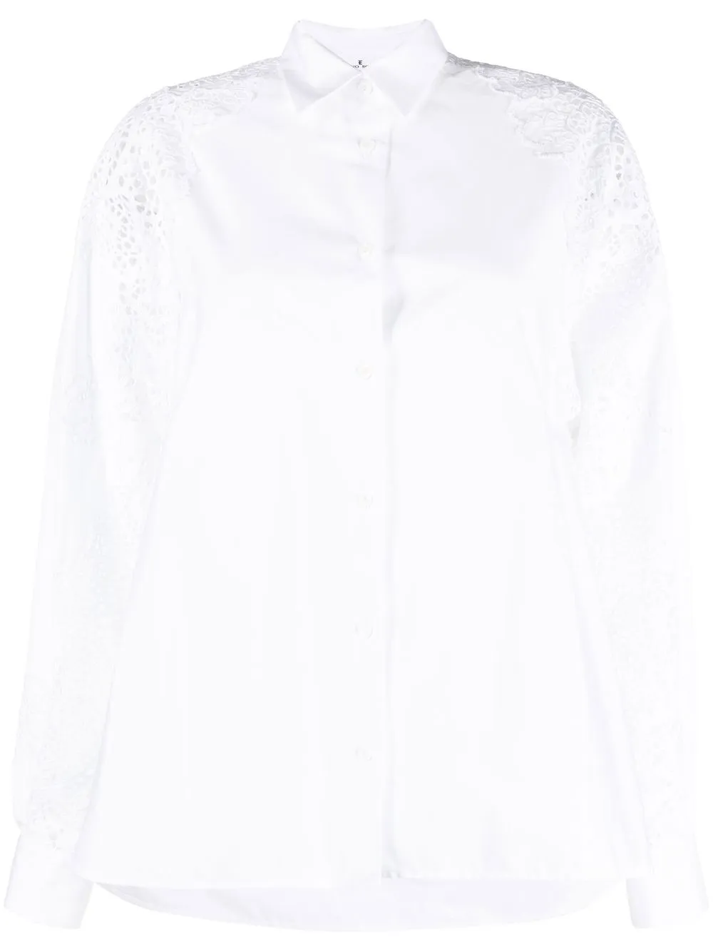 

Ermanno Scervino camisa con bordado inglés - Blanco