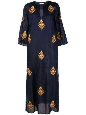 tory burch embellished sleeve wrap dress