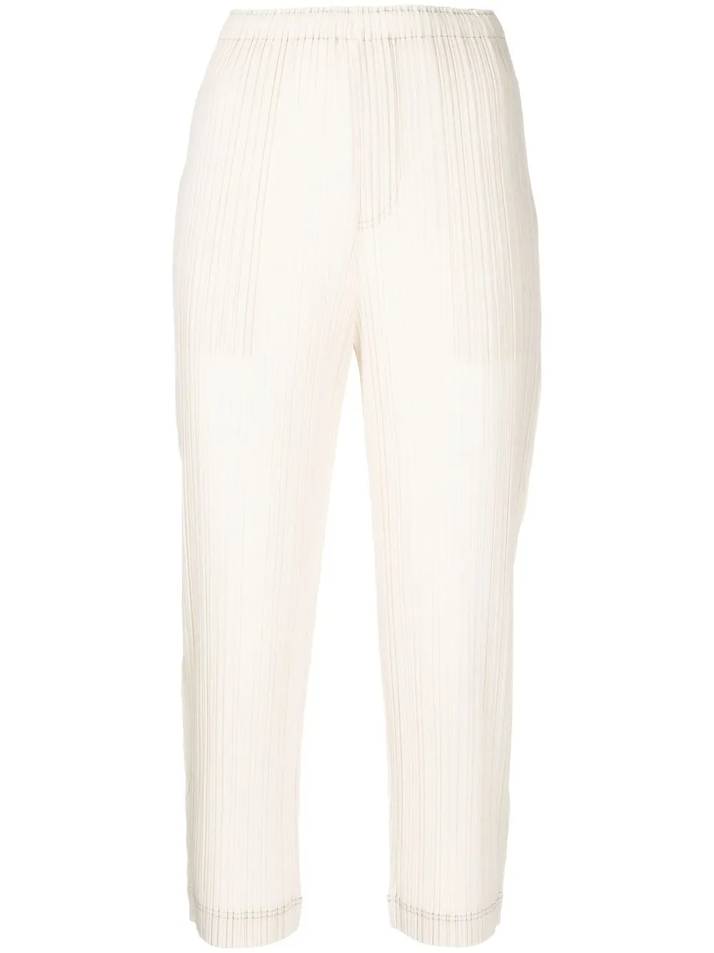 

Pleats Please Issey Miyake pleated cropped trousers - White