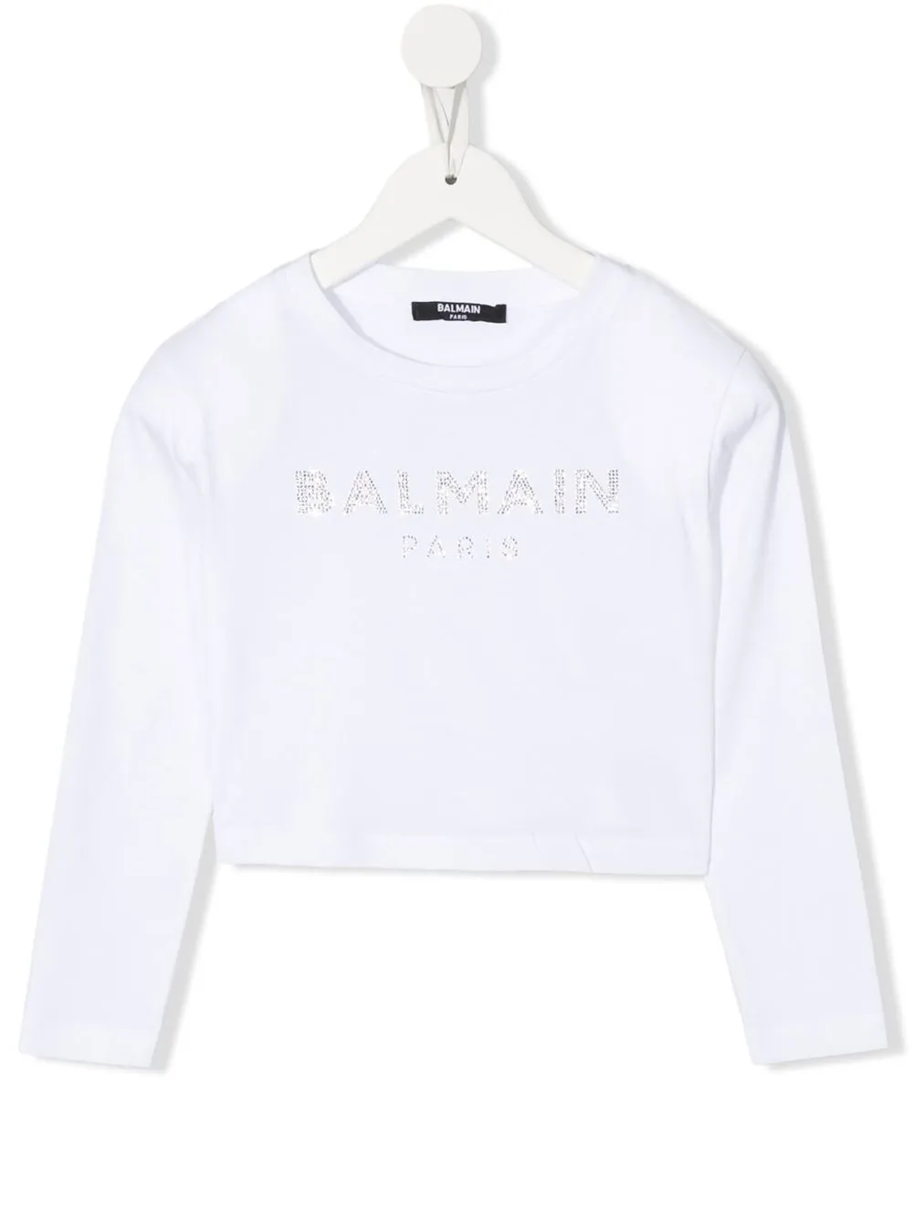 

Balmain Kids sudadera con aplique del logo - Blanco