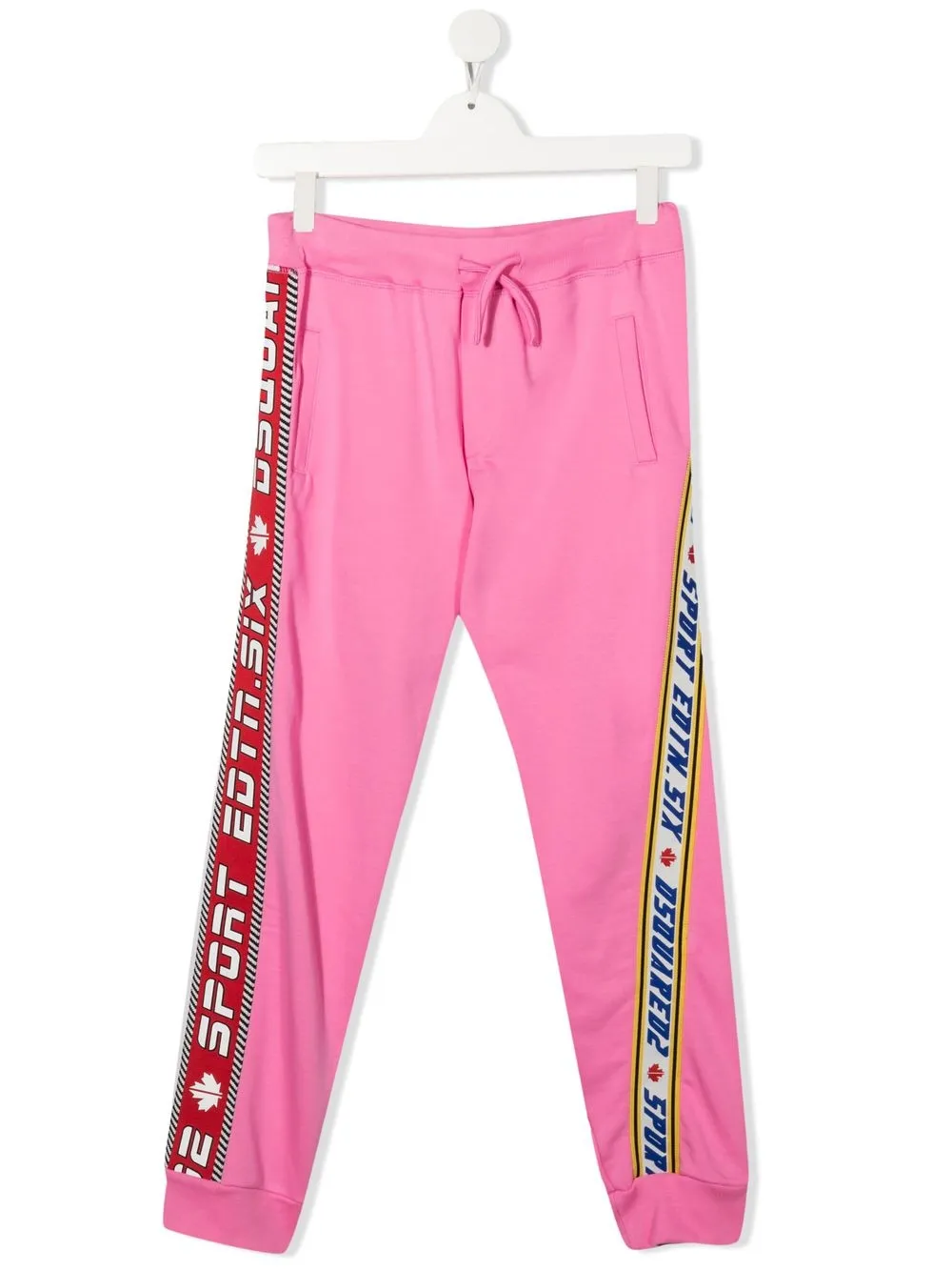 

Dsquared2 Kids pants con franjas del logo - Rosado