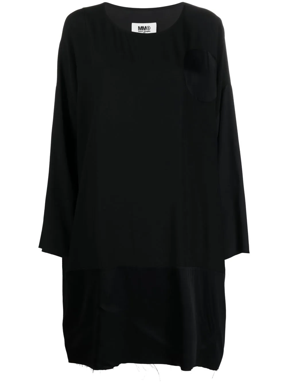 

MM6 Maison Margiela vestido con paneles en satén - Negro