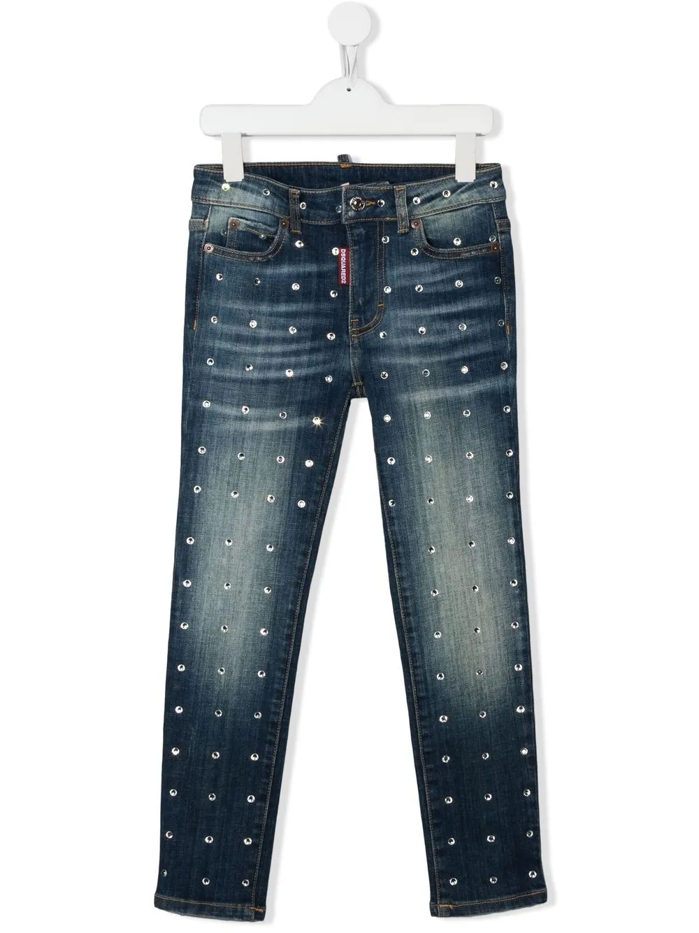 Dsquared2 Teen Crystal-embellished Jeans In 蓝色