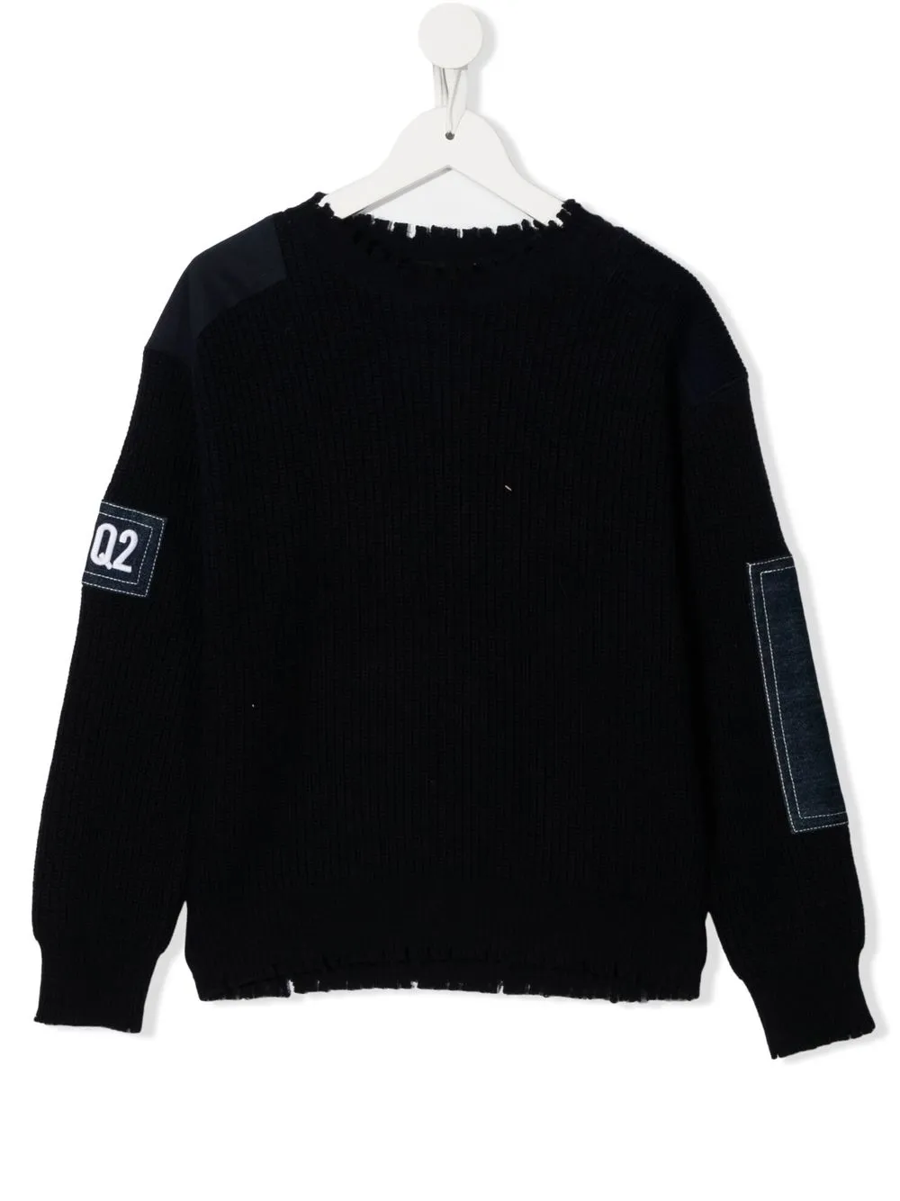 

Dsquared2 Kids logo-patch knitted jumper - Black