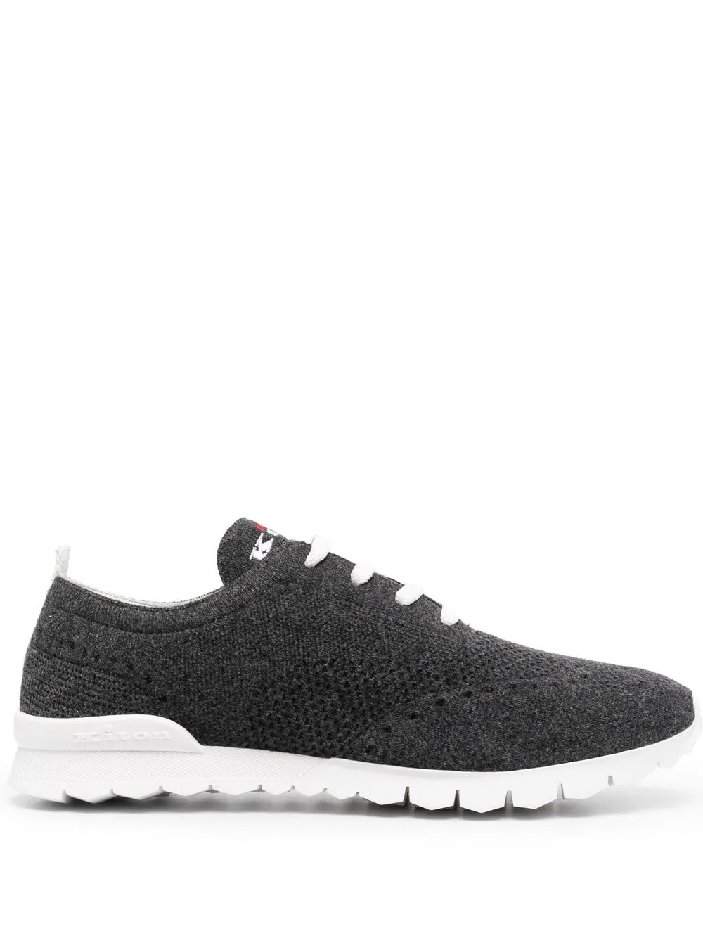 Shop Kiton Embroidered-logo Tongue Sneakers In Grey