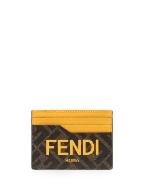 Fendi Logo Cardholder Wallet in Yellow Womens Accessories Wallets and cardholders 