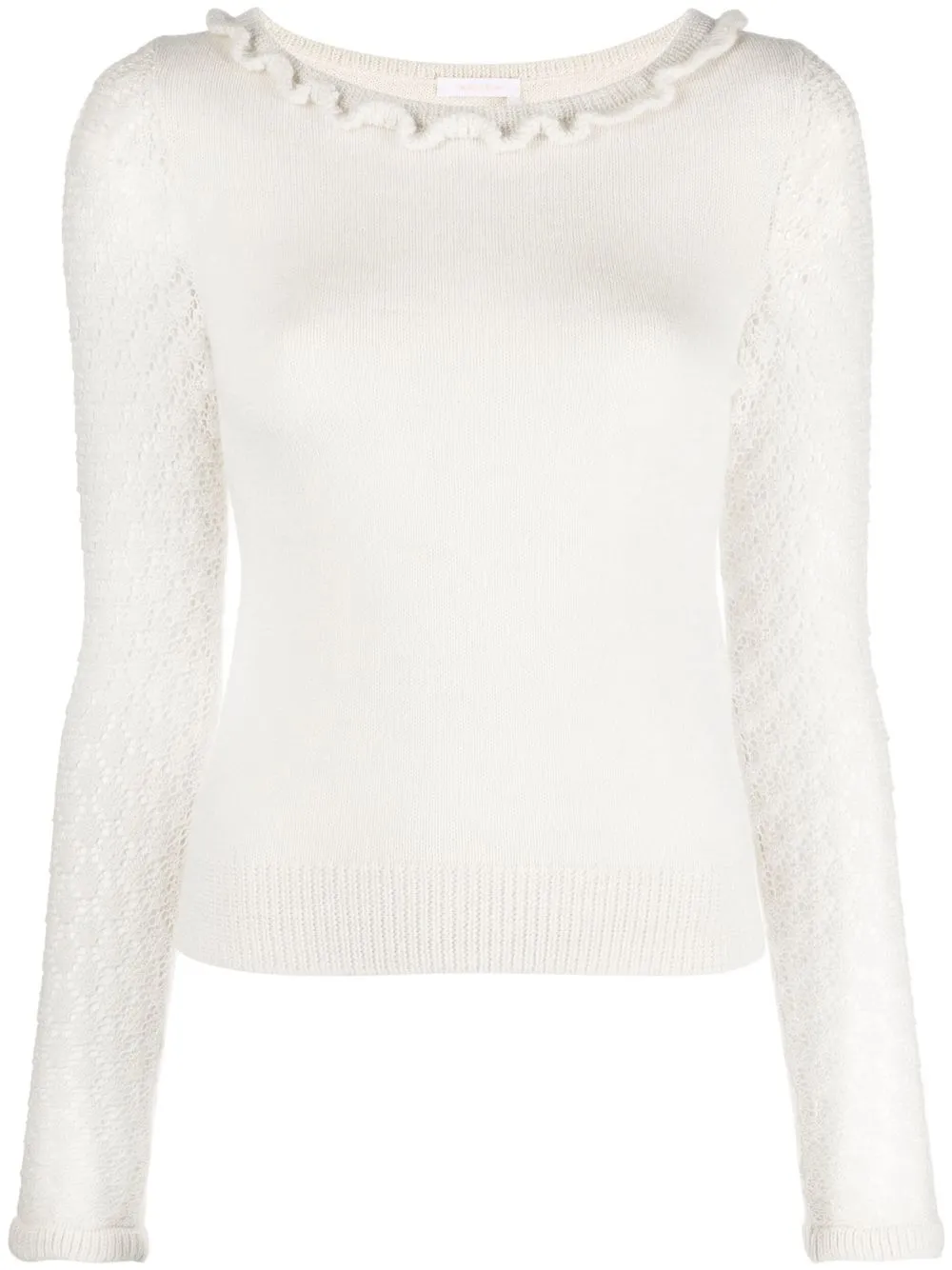 Image 1 of See by Chloé scalloped fine-knit top