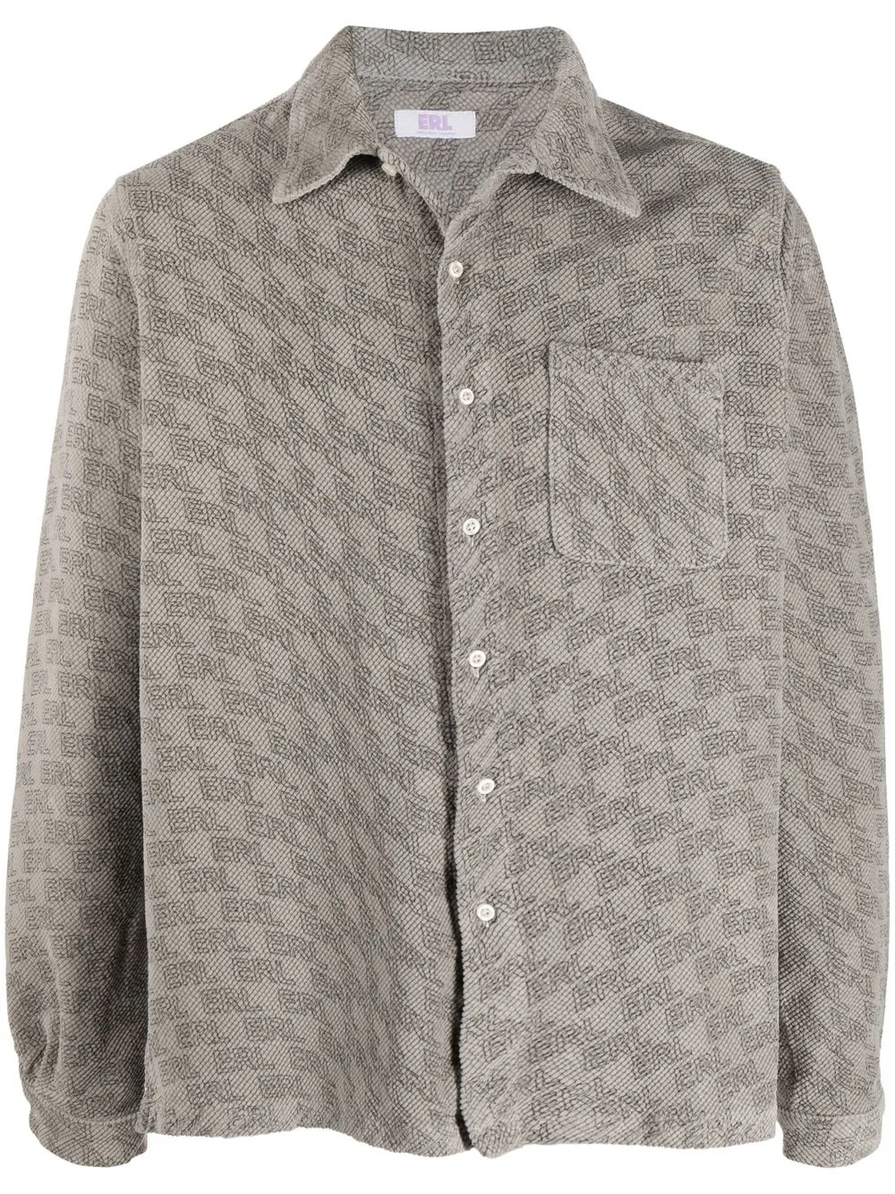 

ERL camisa con botones y logo estampado - Gris