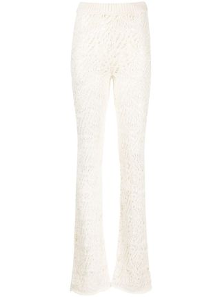 GRETA BOLDINI Cioccolato Crochet Flared Trousers - Farfetch