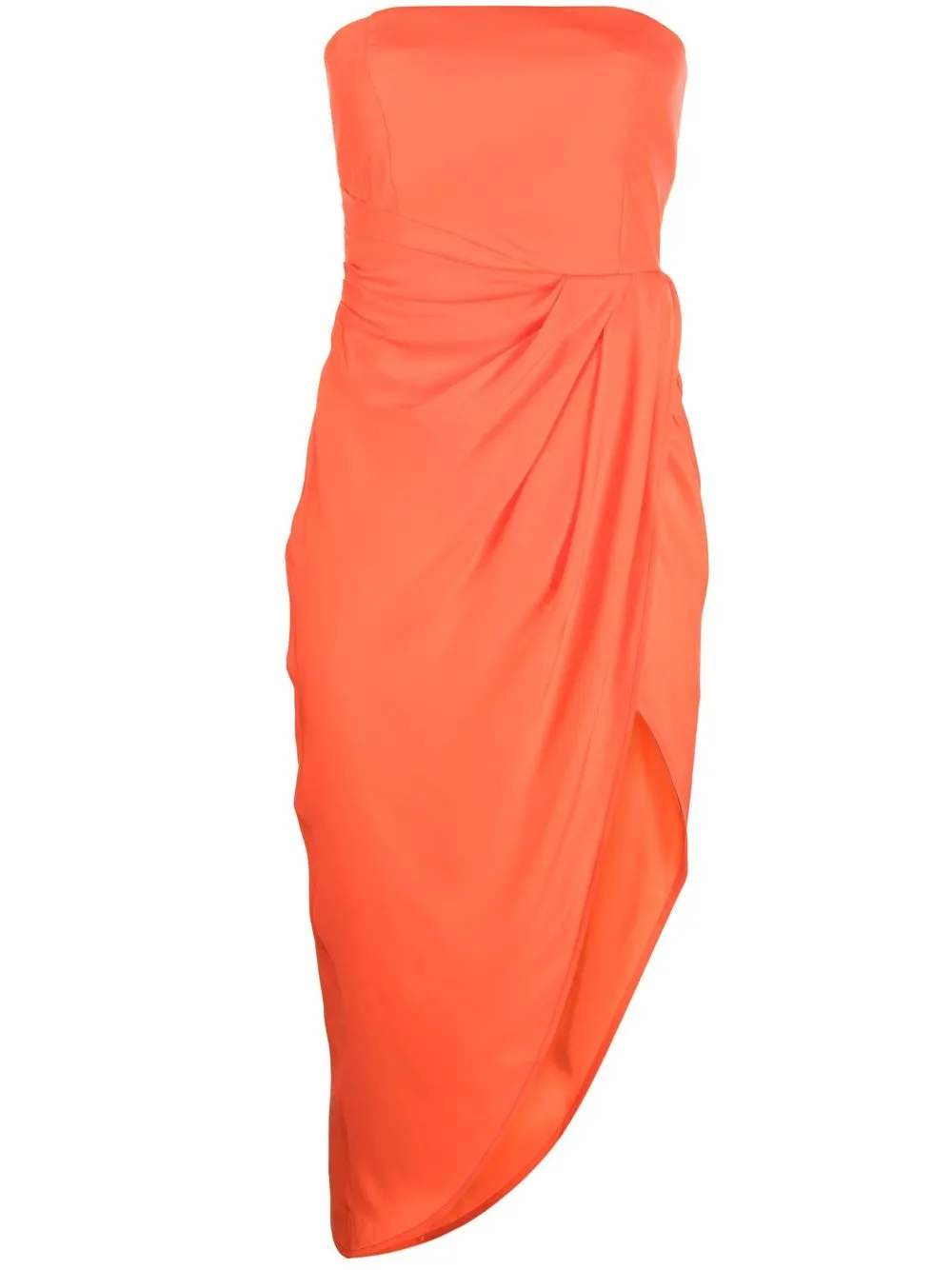 

GAUGE81 vestido strapless con detalle plisado - Naranja