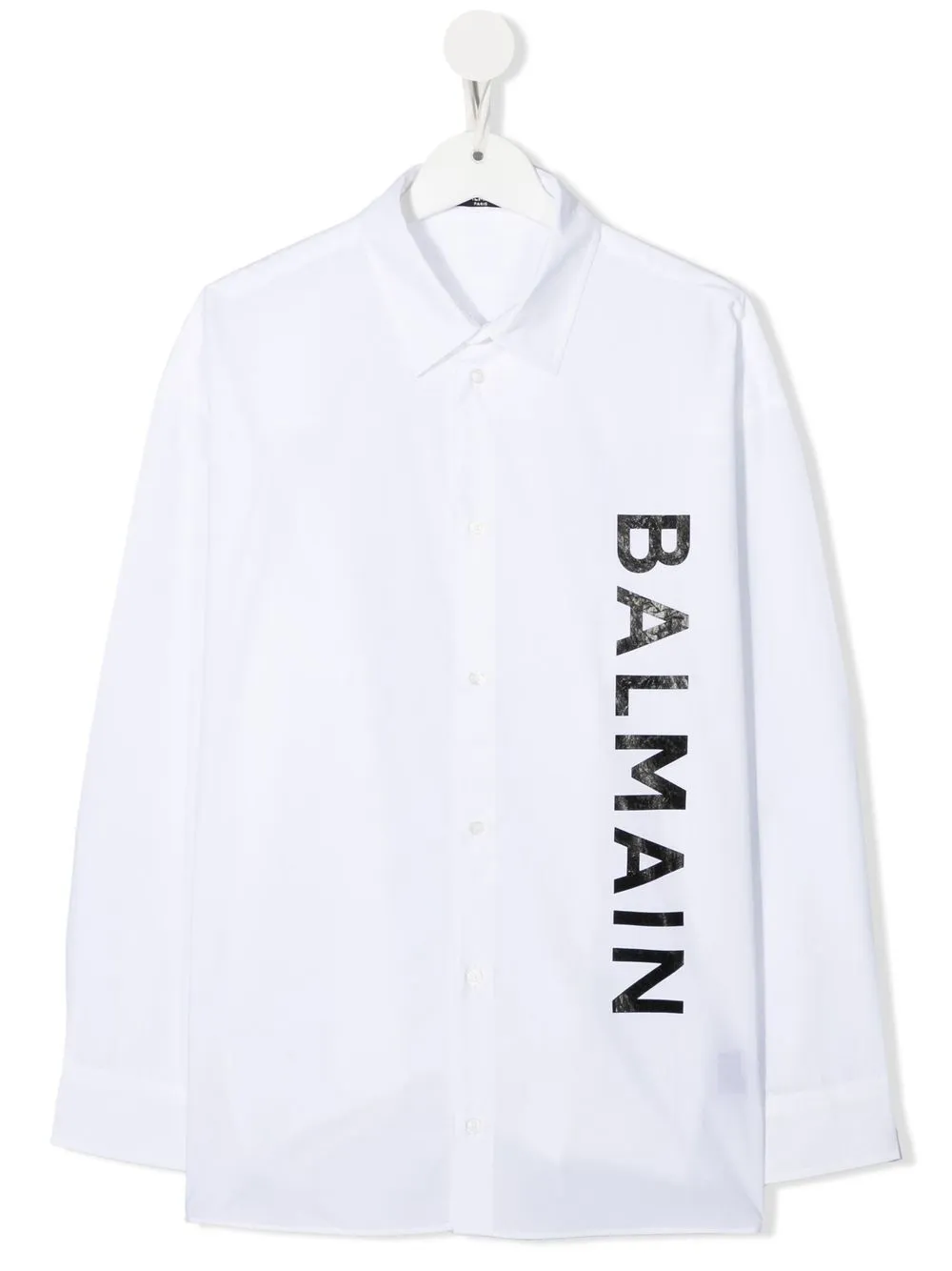 

Balmain Kids camisa manga larga con logo - Blanco