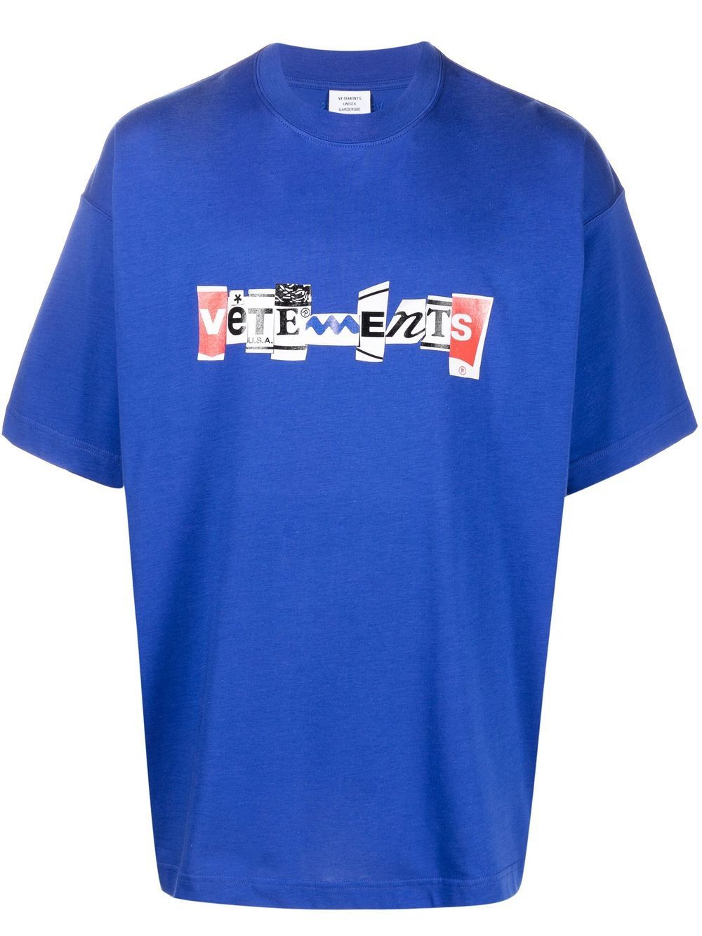 

VETEMENTS playera Mixed con logo estampado - Azul