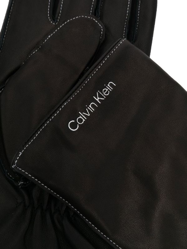 Calvin Klein Stitched Leather Gloves - Farfetch