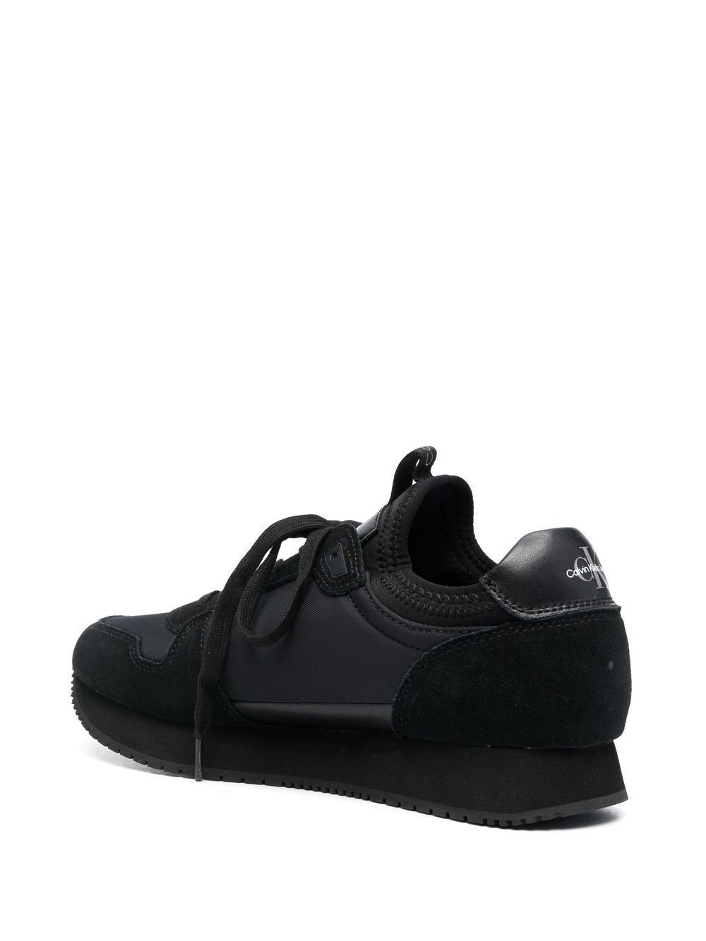 Shop Calvin Klein Logo-print Lace-up Sneakers In Black