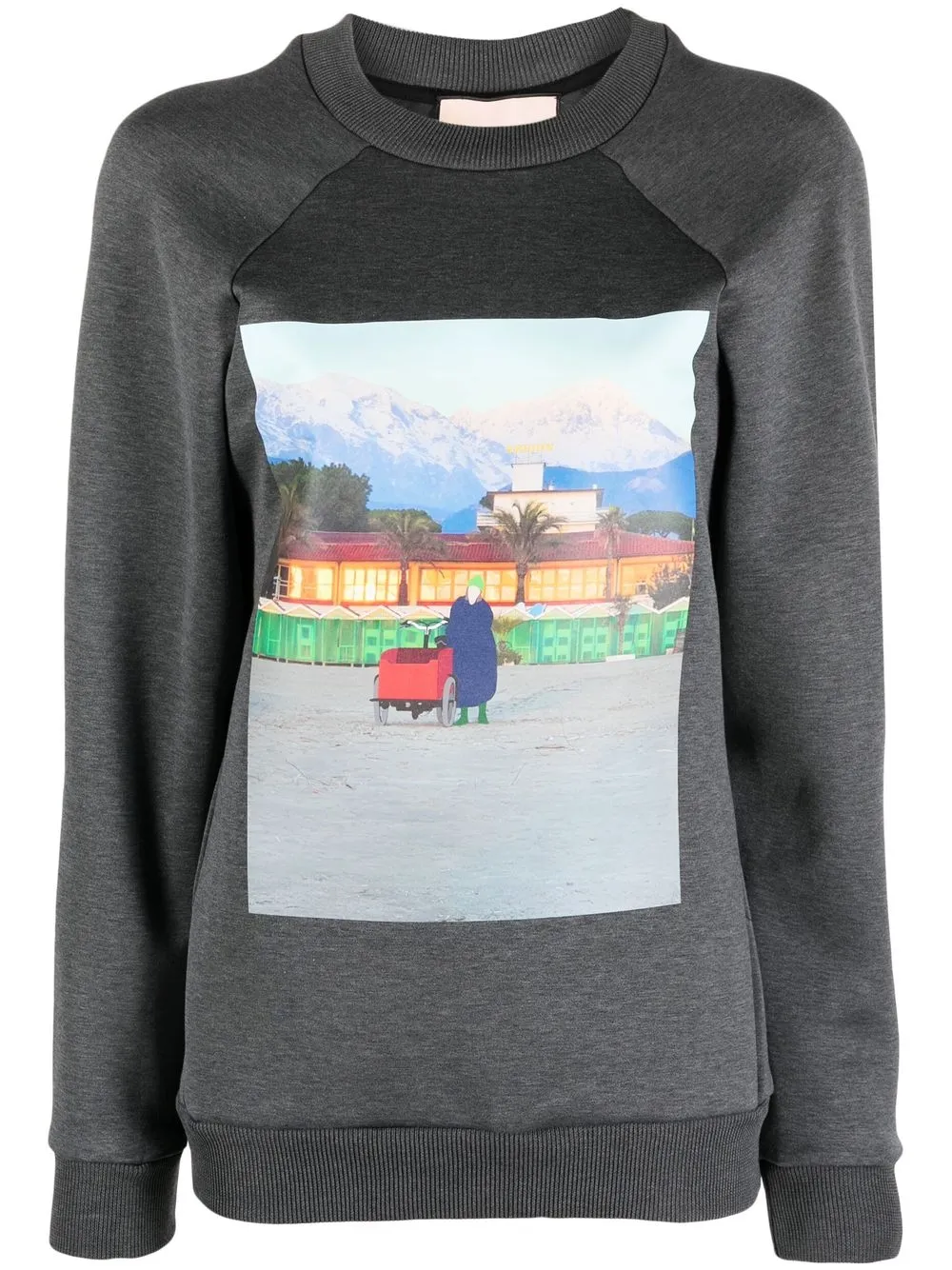 

Plan C sudadera con estampado gráfico - Gris