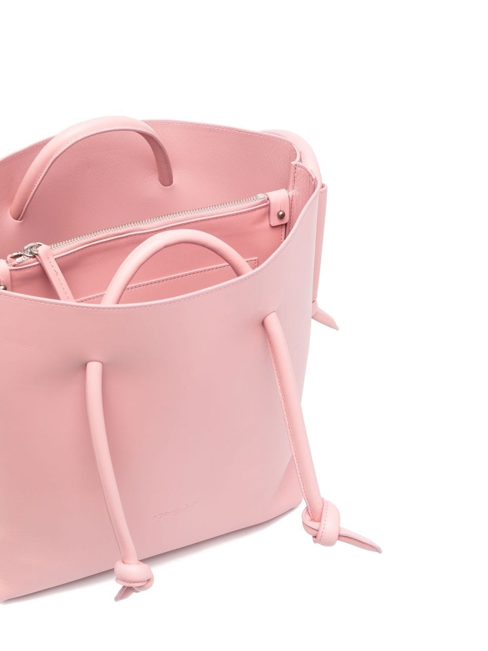 Shop Marsèll Knot-detail Leather Tote In Pink