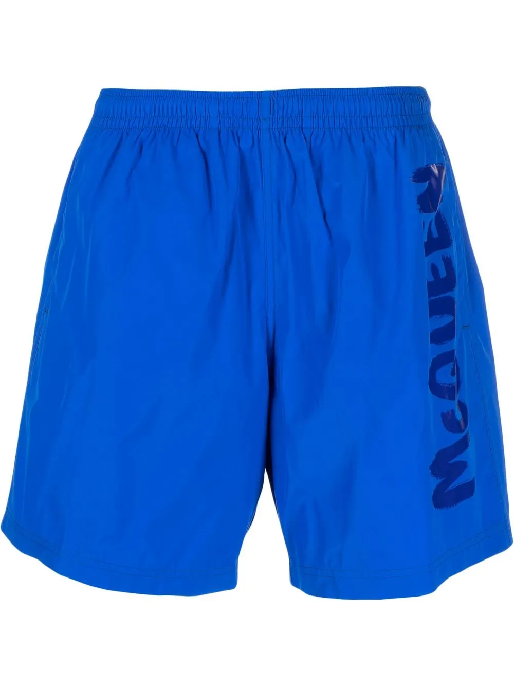 

Alexander McQueen shorts de playa con logo estampado - Azul