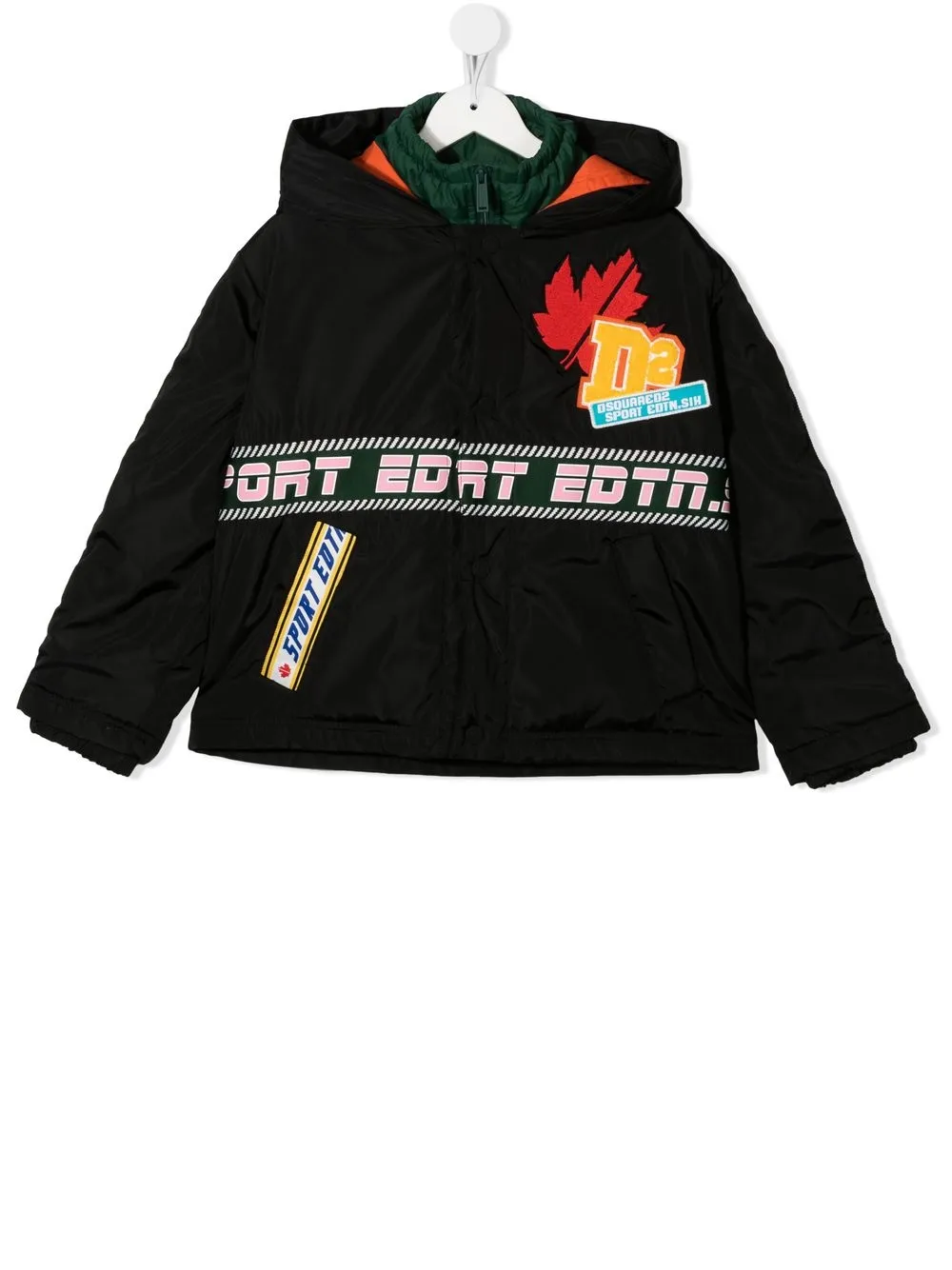 

Dsquared2 Kids TEEN logo-tape hooded windbreaker - DQ900